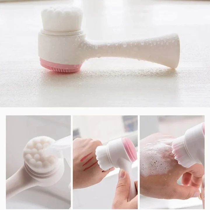 PENNELLO DETERGENTE VISO IN SILICONE DOPPIO 3D